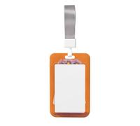 Woshuwo Cute Ghost Wearing Big Lavender Daisy Crown Sliding Id Badge Holder Hard Plastic Work Card Case Name Tag Protector for Nurses Office