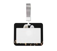 Woshuwo Cute Ghosts Wrapped in White String Lights Sliding Id Badge Holder Hard Plastic Work Card Case Name Tag Protector for Nurses Office