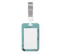 Woshuwo Cute Little Bird Sitting On A Branch Sliding Id Badge Holder Hard Plastic Work Card Case Name Tag Protector for Nurses Office