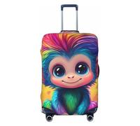Woshuwo Cute Monkey with Rainbow Hair Elastic Travel Luggage Covers Dustproof Scratch-Resistant Suitcase Protector Fit 22-24 Inch