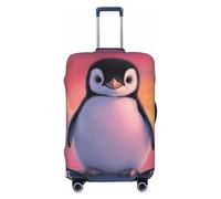 Woshuwo Cute Penguin Standing On Ice Elastic Travel Luggage Covers Dustproof Scratch-Resistant Suitcase Protector Fit 22-24 Inch