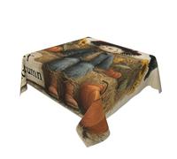 Woshuwo Cute Scarecrow My Autumn Sunflowers Crows Table Cloth Washable Dinng Table Covers Decorative For Kitchen 60" X 60"