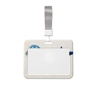 Woshuwo Cute Smiling Swimming Seal Sliding Id Badge Holder Hard Plastic Work Card Case Name Tag Protector for Nurses Office