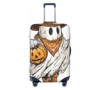 Woshuwo Cute Western Cowboy Ghost Pumpkin Elastic Travel Luggage Covers Dustproof Scratch-Resistant Suitcase Protector Fit 22-24 Inch