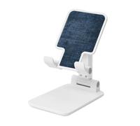 Woshuwo Dark Indigo With Subtle Grain Foldable Cell Phone Stand Adjustable Angle Height Desktop Portable Cellphone Cradle Compatible With All Smartphone White-Style