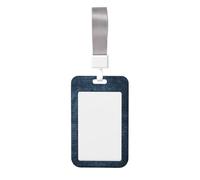 Woshuwo Dark Indigo with Subtle Grain Sliding Id Badge Holder Hard Plastic Work Card Case Name Tag Protector for Nurses Office