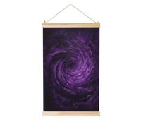 Woshuwo Dark Purple Swirling Linen Hanging Painting, Linen Wall Art Home Art Piece Modern Artwork Farmhouse Decor 40x60 Cm