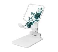 Woshuwo Deep Dark Emerald Green Roses Foldable Cell Phone Stand Adjustable Angle Height Desktop Portable Cellphone Cradle Compatible With All Smartphone White-Style