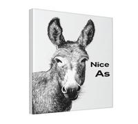 Woshuwo Donkey'S Head Canvas Wall Art Poster Aesthetic Print Painting For Dorm Bedroom Living Room,30x30cm Framed