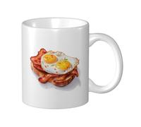 Woshuwo Eggs Bacon On Toasted Bread Ceramic Cup, Elegant Coffee Mug Tee Drinkware Water Cup for Home Office 11oz