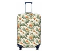 Woshuwo Eucalyptus Moss Straw Accents Muted Elastic Travel Luggage Covers Dustproof Scratch-Resistant Suitcase Protector Fit 22-24 Inch