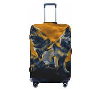 Woshuwo Fantastic Modern Group Wolfs Elastic Travel Luggage Covers Dustproof Scratch-Resistant Suitcase Protector Fit 22-24 Inch
