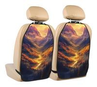 Woshuwo Fantasy Autumn Mystical Valley Rolling Hills Car Seat Back Kick Protectors,2 Pack Kick Mats With Storage Pockets For Vehicles To Protect From Dirt Mud Scratches
