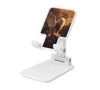 Woshuwo Fantasy Winged Lion On Rocks Foldable Cell Phone Stand Adjustable Angle Height Desktop Portable Cellphone Cradle Compatible With All Smartphone White-Style