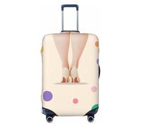 Woshuwo Fat Female Legs Standing Colorful Dots Elastic Travel Luggage Covers Dustproof Scratch-Resistant Suitcase Protector Fit 22-24 Inch