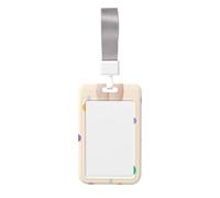 Woshuwo Fat Female Legs Standing Colorful Dots Sliding Id Badge Holder Hard Plastic Work Card Case Name Tag Protector for Nurses Office