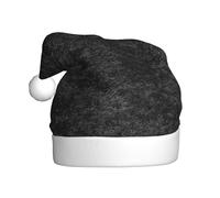 Woshuwo Felt Texture Charcoal Black Santa Hat Adult Xmas Headwear Novelty Christmas Hat