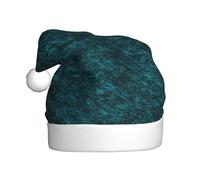 Woshuwo Felt Texture Deep Turquoise Santa Hat Adult Xmas Headwear Novelty Christmas Hat