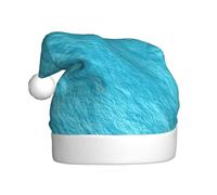 Woshuwo Felt Texture Light Blue Santa Hat Adult Xmas Headwear Novelty Christmas Hat
