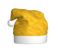 Woshuwo Felt Texture Sunshine Yellow Santa Hat Adult Xmas Headwear Novelty Christmas Hat