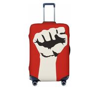 Woshuwo Fist Raised On A Red Elastic Travel Luggage Covers Dustproof Scratch-Resistant Suitcase Protector Fit 22-24 Inch