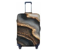 Woshuwo Flowing Glittering Minerals Sandy Beige Marble Elastic Travel Luggage Covers Dustproof Scratch-Resistant Suitcase Protector Fit 22-24 Inch