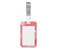 Woshuwo Flying White Cranes On Pink Sliding Id Badge Holder Hard Plastic Work Card Case Name Tag Protector for Nurses Office