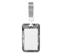 Woshuwo Folk Art Linocut Tiger Sliding Id Badge Holder Hard Plastic Work Card Case Name Tag Protector for Nurses Office