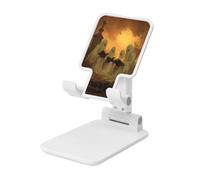 Woshuwo Four Cute Ghosts Reading Books On Graveyard Foldable Cell Phone Stand Adjustable Angle Height Desktop Portable Cellphone Cradle Compatible With All Smartphone White-Style