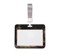 Woshuwo Fox Resting Old Lantern Vintage Dark Sliding Id Badge Holder Hard Plastic Work Card Case Name Tag Protector for Nurses Office