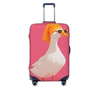 Woshuwo Funny White Duck Towel On Its Head Elastic Travel Luggage Covers Dustproof Scratch-Resistant Suitcase Protector Fit 22-24 Inch