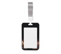 Woshuwo Ghost Reading in The Library Sliding Id Badge Holder Hard Plastic Work Card Case Name Tag Protector for Nurses Office