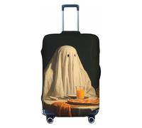Woshuwo Ghost Sits at The Table Elastic Travel Luggage Covers Dustproof Scratch-Resistant Suitcase Protector Fit 22-24 Inch