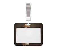 Woshuwo Ghost Wearing Mexican Sombrero Poncho Sliding Id Badge Holder Hard Plastic Work Card Case Name Tag Protector for Nurses Office