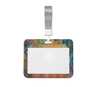 Woshuwo Ghosts at an Outside Bar Drinking Sliding Id Badge Holder Hard Plastic Work Card Case Name Tag Protector for Nurses Office