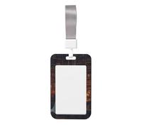 Woshuwo Ghosts Reading at A Wooden Library Table Sliding Id Badge Holder Hard Plastic Work Card Case Name Tag Protector for Nurses Office