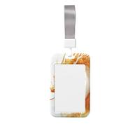 Woshuwo Gold Chinese Dragon Sliding Id Badge Holder Hard Plastic Work Card Case Name Tag Protector for Nurses Office