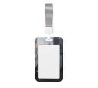 Woshuwo Gothic Black Crow Broken Stone Window Sliding Id Badge Holder Hard Plastic Work Card Case Name Tag Protector for Nurses Office