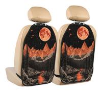Woshuwo Gothic Sky Mountains Cliffs Moon Car Seat Back Kick Protectors,2 Pack Kick Mats With Storage Pockets For Vehicles To Protect From Dirt Mud Scratches