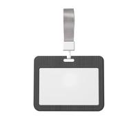 Woshuwo Gray Striped Pattern Sliding Id Badge Holder Hard Plastic Work Card Case Name Tag Protector for Nurses Office