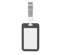 Woshuwo Gray Striped Pattern Sliding Id Badge Holder Hard Plastic Work Card Case Name Tag Protector for Nurses Office