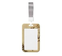 Woshuwo Green Bird On The Branch of Ancient Tree Sliding Id Badge Holder Hard Plastic Work Card Case Name Tag Protector for Nurses Office