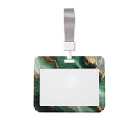Woshuwo Green Marble Stone Texture Sliding Id Badge Holder Hard Plastic Work Card Case Name Tag Protector for Nurses Office