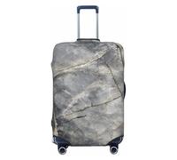 Woshuwo Grey Natural Marble Elastic Travel Luggage Covers Dustproof Scratch-Resistant Suitcase Protector Fit 22-24 Inch