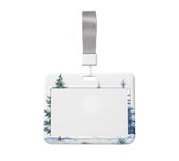 Woshuwo Group of Christmas Trees Sliding Id Badge Holder Hard Plastic Work Card Case Name Tag Protector for Nurses Office