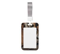 Woshuwo Half of Tiger Face Sliding Id Badge Holder Hard Plastic Work Card Case Name Tag Protector for Nurses Office