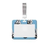 Woshuwo Hands Doing The Peace Symbol Sliding Id Badge Holder Hard Plastic Work Card Case Name Tag Protector for Nurses Office