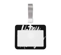 Woshuwo Happy New Year Text Minimalistic Sliding Id Badge Holder Hard Plastic Work Card Case Name Tag Protector for Nurses Office