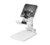 Woshuwo Highland Cow In A Bathtub Foldable Cell Phone Stand Adjustable Angle Height Desktop Portable Cellphone Cradle Compatible With All Smartphone White-Style