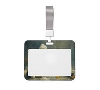 Woshuwo Humor Bathroom Ghost Cucumber Slices On Eyes Sliding Id Badge Holder Hard Plastic Work Card Case Name Tag Protector for Nurses Office